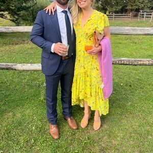 Jessie Western - Silk Wrap Dress - Yellow - Size S